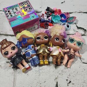 L.O.L. Surprise Dolls Lot 5 Dolls Clothes Accessories Tiny Toys Blind Movie Glam